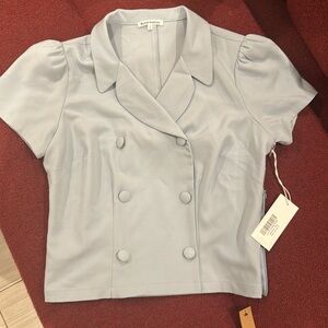 BNWT Reformation Benicio Top in Sky Blue